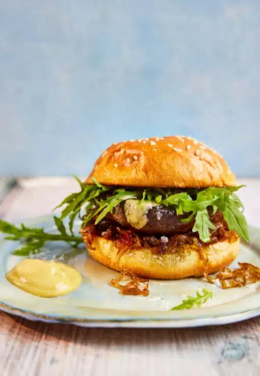 burger cu ciuperci
